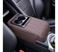 WENYANDP Tapis D'accoudoir Voiture pour Toyota Land Cruiser Prado FJ120 KDJ 120 125 2003-2009, Multifonctionnel Cuir Boîte de Rangement Accoudoir, avec Portegobelet Accessoires Voiture,C/Coffee