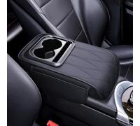 WENYANDP Tapis D'accoudoir Voiture pour Toyota Yaris Cross (XP210) 2020-2025, Multifonctionnel Cuir Boîte de Rangement Accoudoir, avec Portegobelet Accessoires Voiture,A/Black