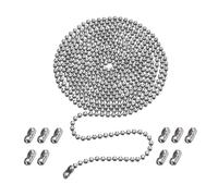 WENYAZIGUO Chaîne de Perles en Acier Inoxydable, Stainless Steel Ball Chain 1.2-6mm with Connectors 2m 5m for Jewelry Making(2 Meters,6mm)