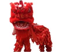 WENYAZIGUO Costume de danse du lion, Costume de danse du Lion multicolore, fête traditionnelle chinoise, Cosplay, Sports de plein air, nouvel an(Rosso)