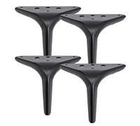 WENYAZIGUO Slip Hole Screw Live Bolt Fisheye, Pieds de Meubles triangulaires Bricolage Pieds de Table en métal Paquet de 4 Multicolore 12-18 cm(Matte Black,12cm)
