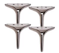 WENYAZIGUO Slip Hole Screw Live Bolt Fisheye, Pieds de Meubles triangulaires Bricolage Pieds de Table en métal Paquet de 4 Multicolore 12-18 cm(Gun Black,15cm)