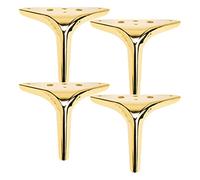 WENYAZIGUO Slip Hole Screw Live Bolt Fisheye, Pieds de Meubles triangulaires Bricolage Pieds de Table en métal Paquet de 4 Multicolore 12-18 cm(Titanium Gold,12cm)