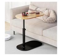 WENYAZIGUO Table d'appoint pour canapé, C- Plateau Rabattable pivotant à 360° réglable en Hauteur Multicolore 45x30cm(Liftable-Original Wood)