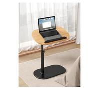 WENYAZIGUO Table d'appoint pour canapé, Plateau Rabattable Multi-Angle réglable en Forme de C, pivotant à 360 degrés, Noir(Black Wood)