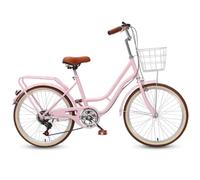 WENYAZIGUO Vélo de Ville, Porte-Bagages for vélo Hybride Cruiser à 6 Vitesses, Multicolore, Plusieurs Tailles(Pink,20inch)