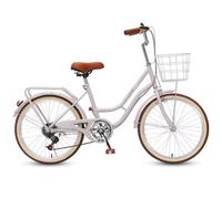 WENYAZIGUO Vélo de Ville, Vélo de Banlieue for Adulte à 6 Vitesses, Guidon réglable, Support arrière, Multicolore, 20 à 24 Pouces(Grey,20inch)