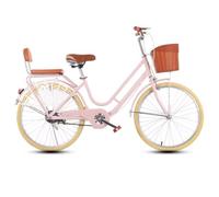 WENYAZIGUO Vélo de Ville, Vélo de Banlieue Multicolore 24/26 Pouces(Pink,24inch)