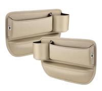 WENYINGLIHAI 2 pièces Rangement Siège Voiture Sac pour Porsche Cayenne/Cayenne Coupe/Macan/Panamera/Taycan, Organisateur de Remplissage RéGlable Accessoires IntéRieurs de Voiture,G/Beige