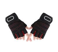 WENYOG 1 Paire d'entraînement antidérapant haltérophilie Gymnastique Bandes à Poignet Gants for entraînement de Cyclisme Exercice Fitness Pull-Up Protection complète de la Paume(Black Red,L)