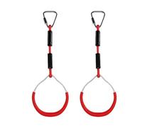 WENYOG Anneaux Gymnastique 2 pièces Anneaux de Gymnastique balançoire Anneau d'escalade en Plein air d'obstacle Ensemble Ensembles Jeu d'arrière-Cour(Red)