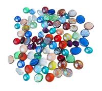 WENYOG Cailloux Aquarium 100 pièces Petites Pierres colorées mélangées Perles Plates en Verre Assorties Pierres de Verre Transparentes décorations d'aquarium Ornements d'aquarium de Paysage