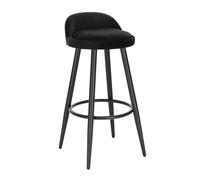 WENYOG Chaises de Bar Tabouret de Bar coloré, Chaise, Tabouret Bistro, comptoir avec Repose-Pieds en métal, Haut café, Meubles(Black Velvet)