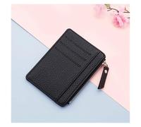 WENYOG Etui Carte Portefeuille Fin en Cuir synthétique for Femmes et Hommes, Porte-Cartes Unisexe avec Fermeture éclair, de Visite, Mini bancaires(Black)