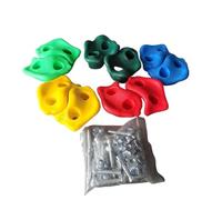 WENYOG Prise Escalade Lot de 10 Murs d'escalade en Plastique for Jeux, Ensemble Pierres Bois for Aire intérieure et extérieure(Colorful 10pcs with Screw)