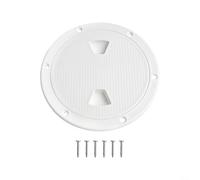 Wenyouya Couvercle de trappe d'inspection de pont de bateau, plaque d'accès ronde en ABS à visser pour port d'inspection marine blanc de 10,2 cm, 15,2 cm avec vis)