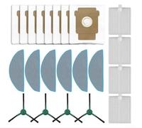 wenyouya Kit d'entretien pour robot aspirateur 4 filtres 6 chiffons 8 sacs à poussière 4 brosses latérales Pièces de rechange pour Roomba 105 pour aspirateur robot AutoEmpty Dock