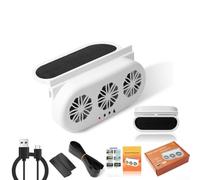wenyouya Ventilateur extracteur d'air de voiture à énergie solaire à triple tête rechargeable par USB 5,5 V/12 V Système de ventilation 23 cm, ABS (Blanc)