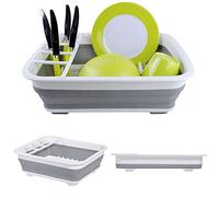 WenZBros Égouttoir à Vaisselle Pliable de qualité supérieure pour Petits espaces et Voyages (Gris)