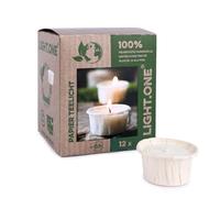 Wenzel Lot de 12 bougies chauffe-plat, durée de combustion de 6 h, neutres en CO2 et végétaliens, en cire de colza, sans coque en aluminium, durables, fabriquées en Allemagne, sans plastique et