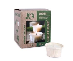 Wenzel Lot de 12 bougies chauffe-plat, durée de combustion de 6 h, neutres en CO2 et végétaliens, en cire de colza, sans coque en aluminium, durables, fabriquées en Allemagne, sans plastique et