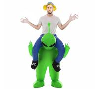 WENZPING Déguisement Gonflable Extraterrestre pour Adulte,Alien Costume,Déguisement Extraterrestre,Vert Extraterrestre Carry People pour Fête Déguisement Cosplay Tenue Carnaval Costumes (150-190CM)