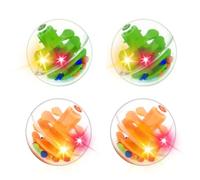 WEofferwhatYOUwant Boules LED Lumineuses Bébé - 4 Balles Activité Interactives pour Circuit Billes - Balle Roulante avec Lumière Mouvement - Compatible Tour Chute - Jouet Sensoriel Montessori 9+ Mois