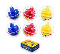 WEofferwhatYOUwant - Lot de 6 Balles de Rechange Transparentes - Billes Sonores Compatibles Circuits Ball Drop - Jouet Montessori Sécurisé dès 9 Mois - Développement Sensoriel et Moteur Bébé