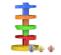 WEofferwhatYOUwant Tour à Balle Unique Montessori - Circuit à Billes Bébé 9 Mois+ - Rampe Jaune - Développement Moteur - Sensoriel - STEM Éducatif - Jouet Sécurisé Enfant - Compatible Ball Drop