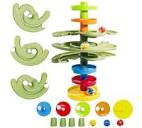 WEofferwhatYOUwant Tour à Billes Bébé Double Sens - Jouet Montessori STEM dès 9 Mois - Ponts Longs Verts - Circuit de Billes Éducatif Sécurisé pour Tout-Petits - Motricité et Coordination