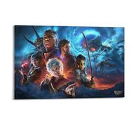 WEOFURBL Poster décoratif sur toile Baldur's Gate à 3 clés - Décoration murale moderne pour chambre à coucher - 40 x 60 cm