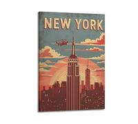 WEOFURBL Poster décoratif sur toile de l'Empire State Building de New York - Poster et image d'art moderne pour chambre à coucher (50 x 75 cm)