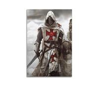 WEOFURBL Poster décoratif sur toile représentant les chevaliers des templiers - Décoration murale moderne pour chambre à coucher (50 x 75 cm)