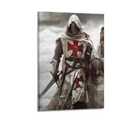 WEOFURBL Poster décoratif sur toile représentant les chevaliers des templiers - Décoration murale moderne pour chambre à coucher (50 x 75 cm)