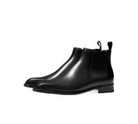 WEOKDFHA Bottes Chelsea Pour Homme Bottines Chelsea For Hommes, À Bout Carré En PU, Courtes Décontractées For, Chaussures Cuir Faites La Main(Black,43)