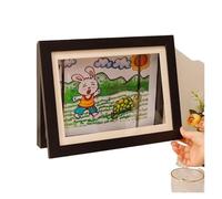 WEOKDFHA Cadre Photo Cadre photo rabattable en bois A4, cadre d'exposition for dessins et illustrations à faire soi-même, rangement for photos(Black)