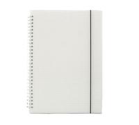 WEOKDFHA Cahier À Spirale Carnet de notes A4/B5/A5/A6, papier blanc transparent, lignes horizontales, grille, points, carnet comptes, sangle, agenda(Grid,A6-10.8x14.8cm)