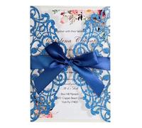 WEOKDFHA Cartes D'invitation De Mariage Carte d'invitation de mariage, 25/50/100 pièces, décoration fête fiançailles Pour Mariage(Blue,50pcs)