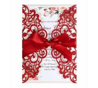 WEOKDFHA Cartes D'invitation De Mariage Carte d'invitation de mariage, 25/50/100 pièces, décoration fête fiançailles Pour Mariage(Red,100pcs)