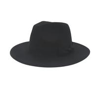 WEOKDFHA Chapeau Femme Chapeau Fedora À Large Bord for Femme, Couleur Unie, Style Jazz, Idéal for Une Fête De Mariage Ou Église, Collection Automne-Hiver(Black,59-61cm)