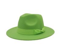 WEOKDFHA Chapeau Femme Chapeau Fedora À Large Bord for Femme, Couleur Unie, Style Jazz, Idéal for Une Fête De Mariage Ou Église, Collection Automne-Hiver(Fruit Green,56-58cm)