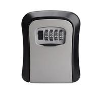 WEOKDFHA Coffre À Clés Boîte de Verrouillage à clé Murale, Combinaison 4 Chiffres, Mot Passe, Stockage clés, Organisateur Secret for la Maison, Coffre-Fort extérieur en Aluminium(Gray)