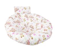 WEOKDFHA Coussin pour Fauteuil Suspendu Coussin de Chaise Papasan épais et Confortable, Coussin Suspendue, hamac, balançoire, inclinable for intérieur 100 x cm(Beige Bear,115CM)
