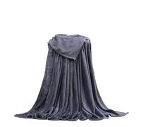 WEOKDFHA Couverture en Flanelle Couverture d'hiver en Flanelle pelucheuse, Chaude et Douce, Couvre-lit de canapé, Couleur Unie, Peluche Polaire Corail, for Le Bureau pour Le Lit(Dark Gray,180x200cm)