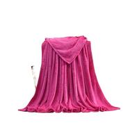 WEOKDFHA Couverture en Flanelle Couverture d'hiver en Flanelle pelucheuse, Chaude et Douce, Couvre-lit de canapé, Couleur Unie, Peluche Polaire Corail, for Le Bureau pour Le Lit(Rose Red,150x200cm)