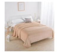 WEOKDFHA Couverture en Flanelle Couverture en Velours Corail for canapé, Jet d'air, Voyage, légère, Fine, Lavage mécanique, Flanelle, Douce et Chaude, Hiver pour Le Lit(Beige,120x200cm(47x79in))