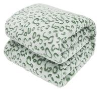 WEOKDFHA Couverture en Flanelle Couverture Violette en Flanelle Douce et pelucheuse, Couverture Polaire Chaude, Motif léopard, Animal for Femmes, 127x152cm pour Le Lit(Green,100x127cm)