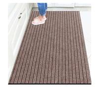 WEOKDFHA Grand Tapis Grand paillasson Long et Fin for Porte d'entrée, extérieur rayé Rouge Gris, Tapis de Cuisine antidérapant, Chambre à Coucher, Sol(5,50x80cm)