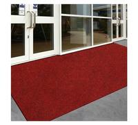 WEOKDFHA Grand Tapis Grand paillasson Long et Fin for Porte d'entrée, extérieur rayé Rouge Gris, Tapis de Cuisine antidérapant, Chambre à Coucher, Sol(3,50x160cm)