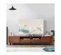 WEOKDFHA Housse De Télévision Anti-Poussière Couverture anti-poussière for capot de télévision à Force élastique, tissu 32 75 pouces, Style chinois Simple et moderne(10,65-70 inch)